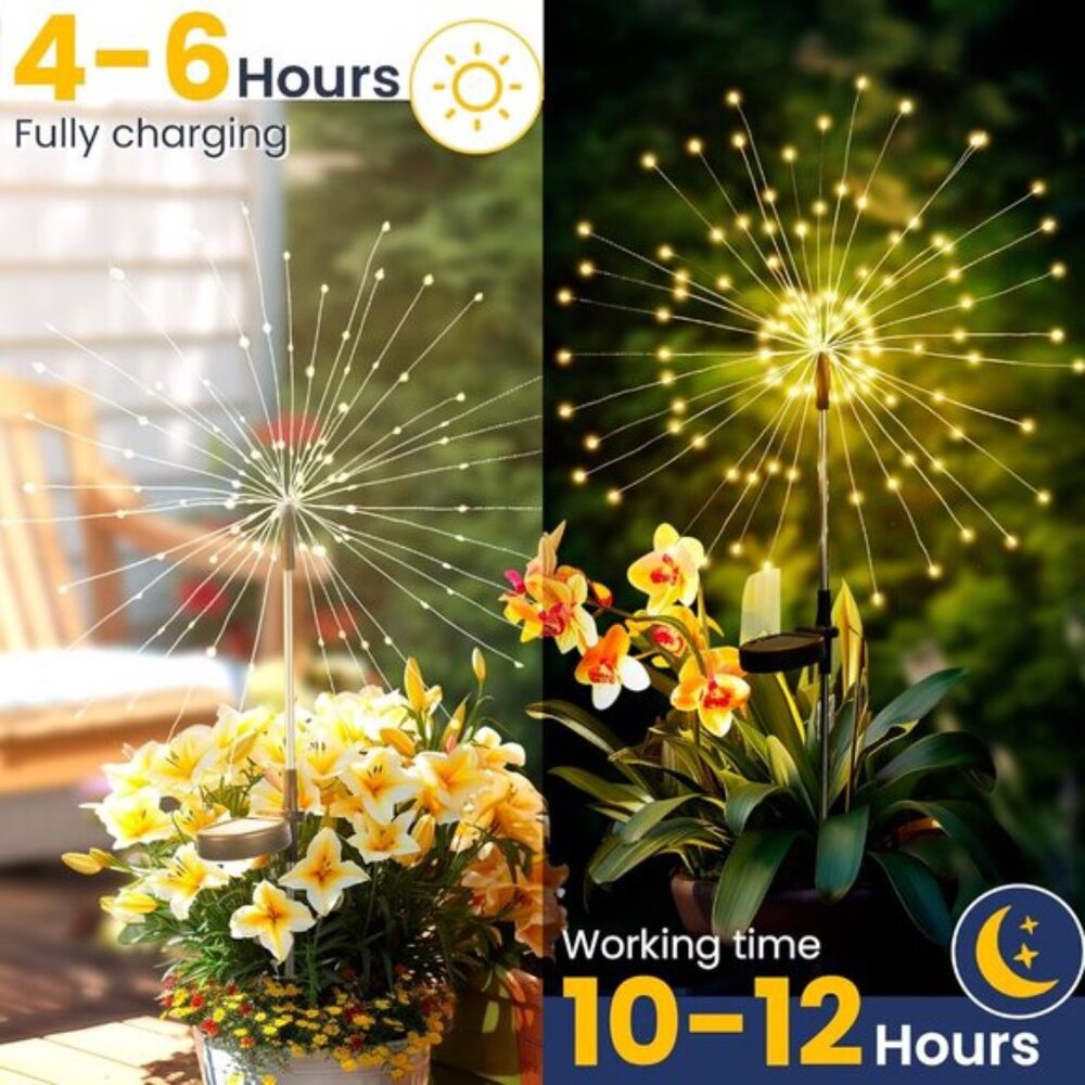 New Garden Outdoor Decor Lights 120LED 2Pack, Solar Fairy Lights for Yard Patios - Picture 6 of 8